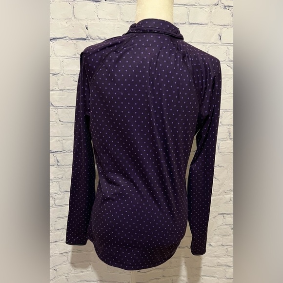 Nike Pro Dri-Fit Half-Zip Running Top Purple Polka Dot Size Large - Picture 4 of 8